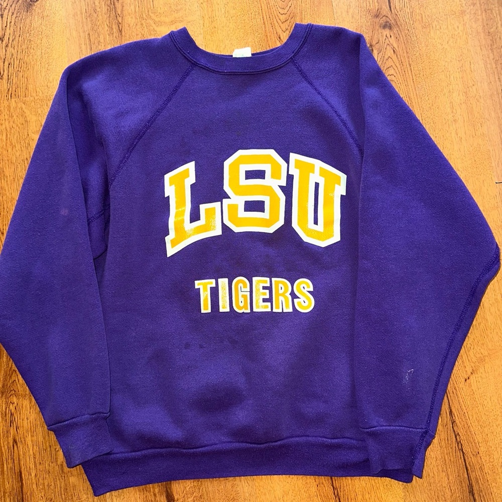 Vintage 80s/90s "LSU Tigers" Discuss‎ Athletic Crew Neck Sweatshirt, Large